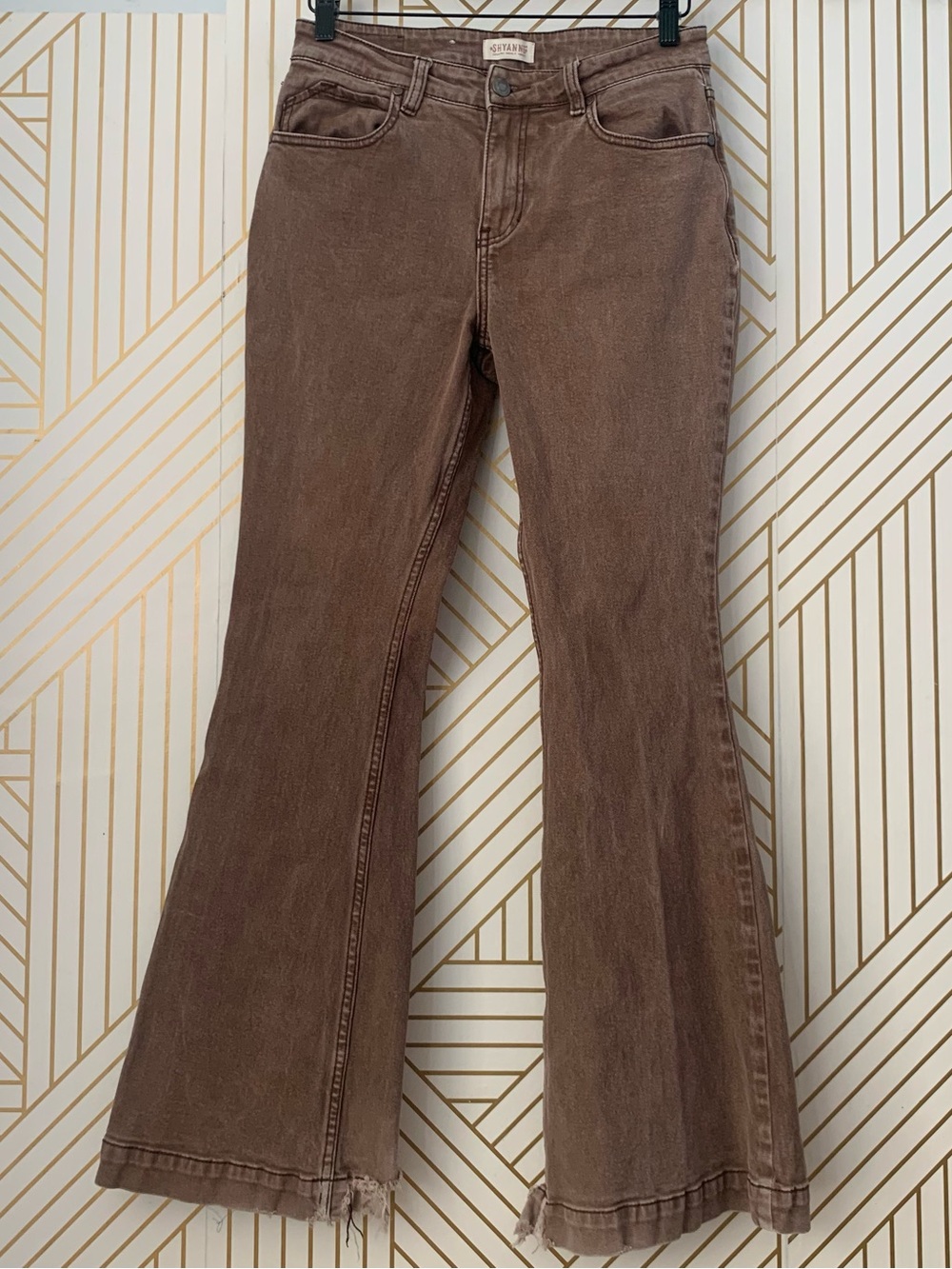Shyanne Brown Flare Jean Boho Western Festival soft Grunge Hippie flared 29 x 34